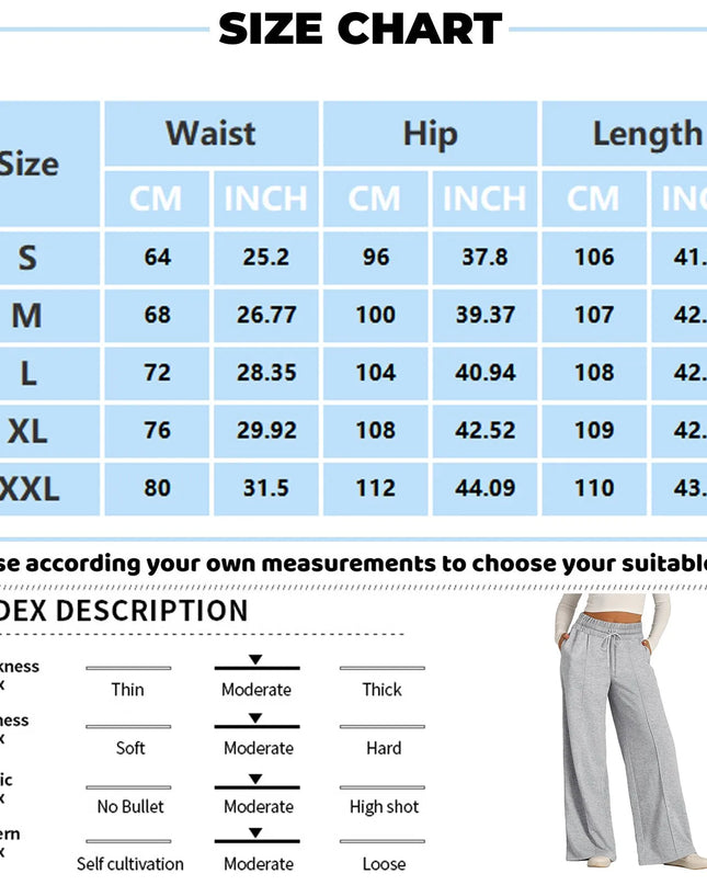 Women's Wide Leg Straight Pants with Drawstring