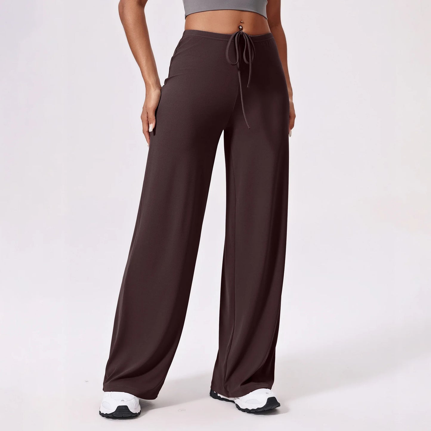 Women's Wide-Leg Sports Sweatpants with Loose Fit and Elastic Waist