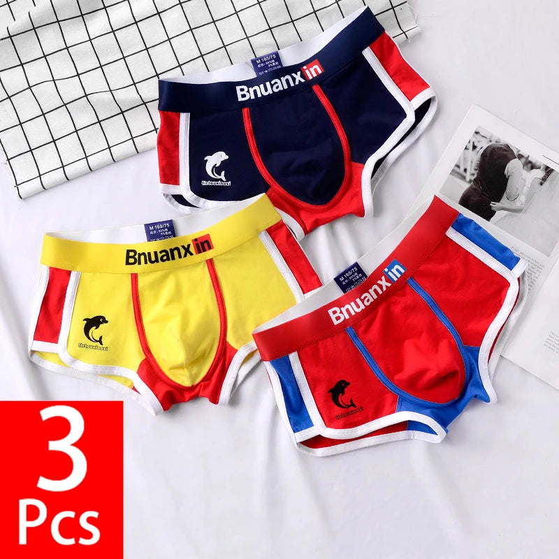 3-Pack Men's Cotton Comfortable and Breathable Boxer Shorts
