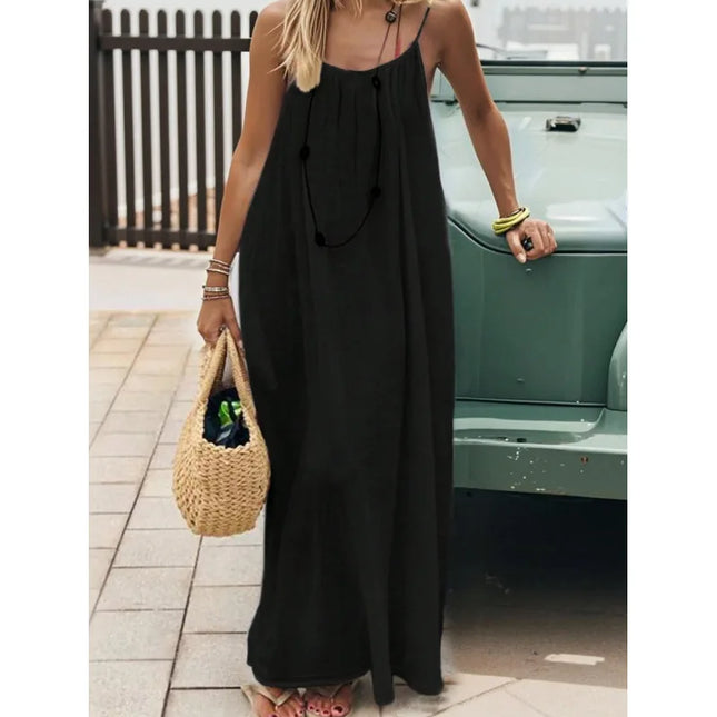 Women's Strapless Backless Long Loose Fit Maxi Dress