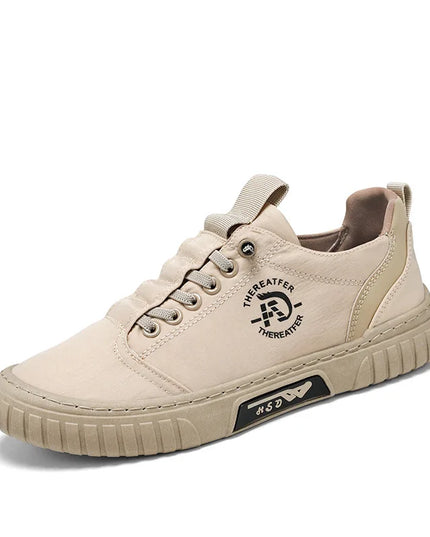 Men's Casual Canvas Lace-Up Sneakers – Comfortable Flat Sneakers for Everyday Wear