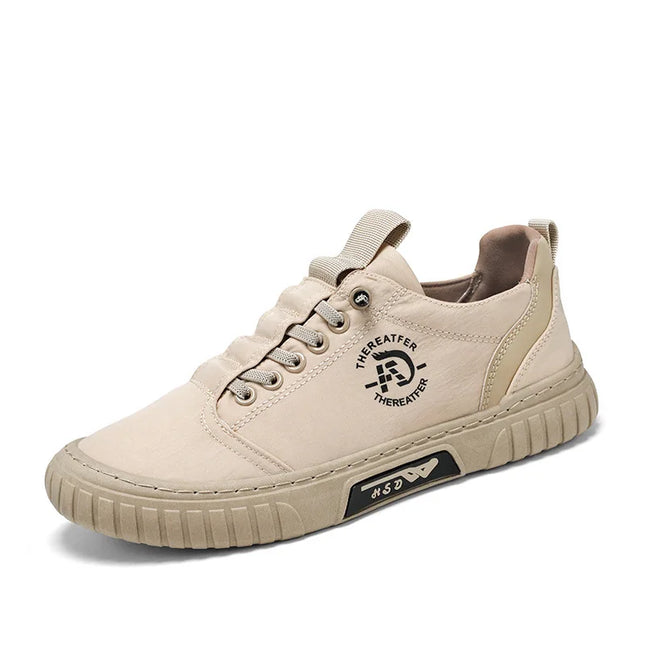 Men's Casual Canvas Lace-Up Sneakers – Comfortable Flat Sneakers for Everyday Wear