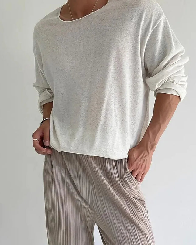 Men's Lightweight Casual Long-Sleeve Sweater
