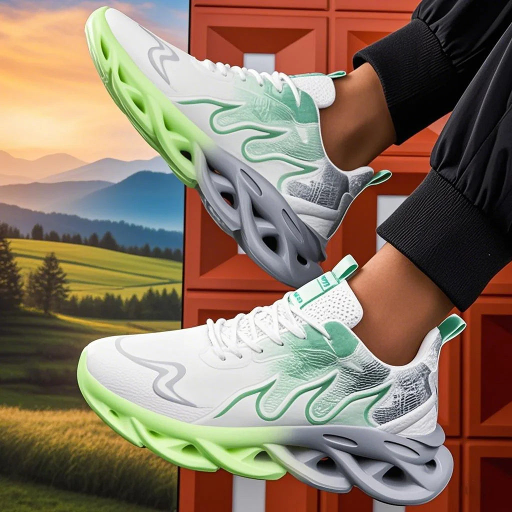 Unisex Lightweight Mesh Running Sneakers - Breathable, Comfortable, Flat Lace-Up Athletic Shoes