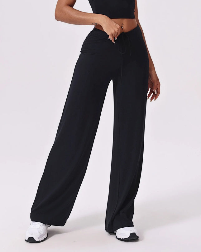 Women's Wide-Leg Sports Sweatpants with Loose Fit and Elastic Waist