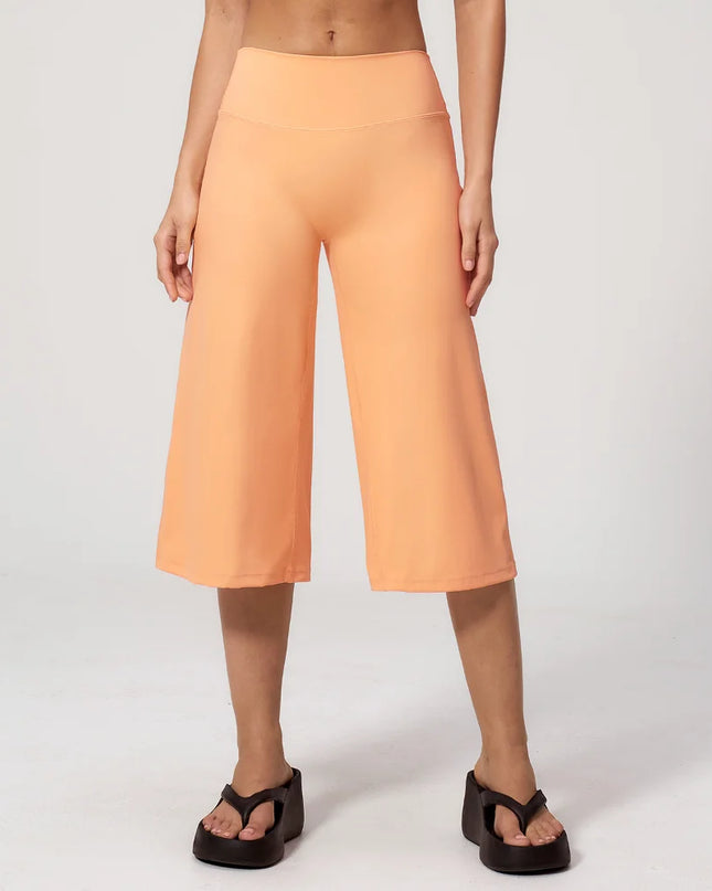 Women's Mid-Length Wide-Leg High-Waist Pants