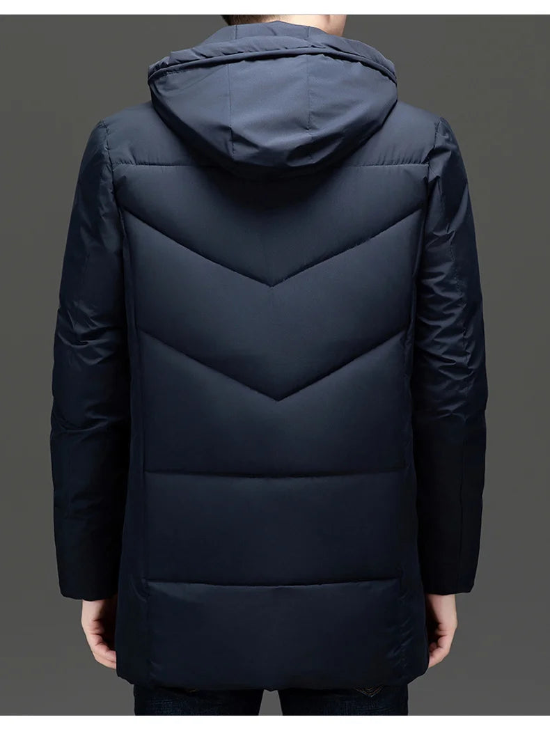Men's Cotton Padded Hooded Coat - Oversized Parka Jacket for Men