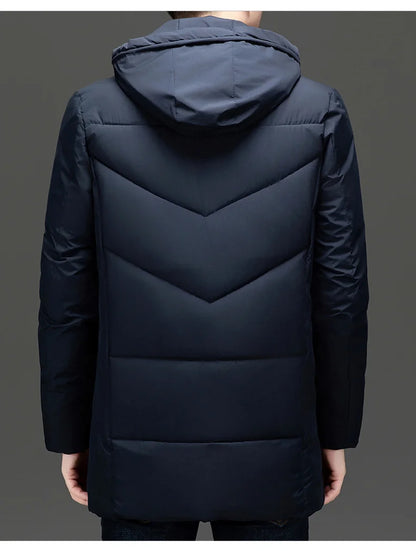 Men's Cotton Padded Hooded Coat - Oversized Parka Jacket for Men