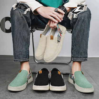 Men's Flat Canvas Slip-On Sneakers