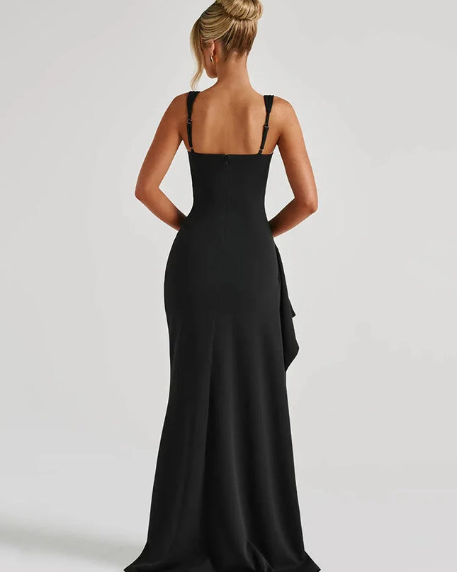 Mozision Women's Backless Maxi Dress - Spaghetti Strap, Sleeveless, Thigh-High Split