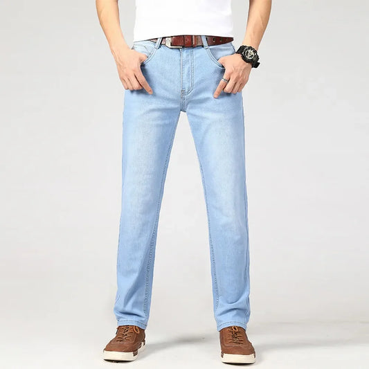 Men's Casual Straight Fit Stretch Denim Jeans