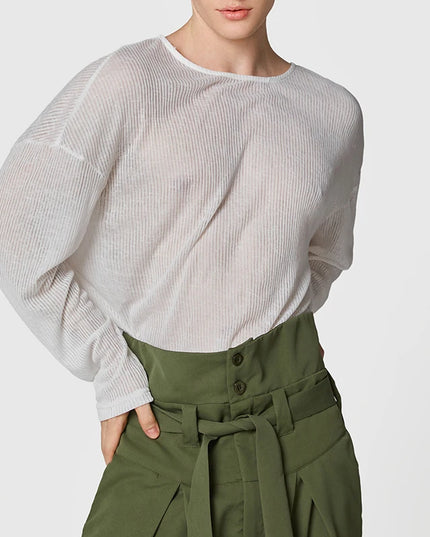 Men's Loose Knitted Transparent Sweater