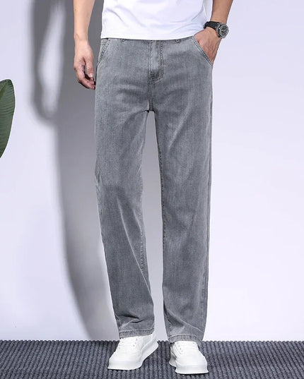 Men's Lyocell Baggy Jeans – Thin, Breathable, Vintage Straight Fit Pants