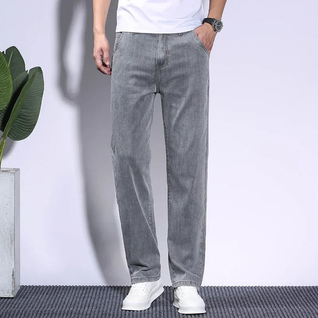 Men's Lyocell Baggy Jeans – Thin, Breathable, Vintage Straight Fit Pants