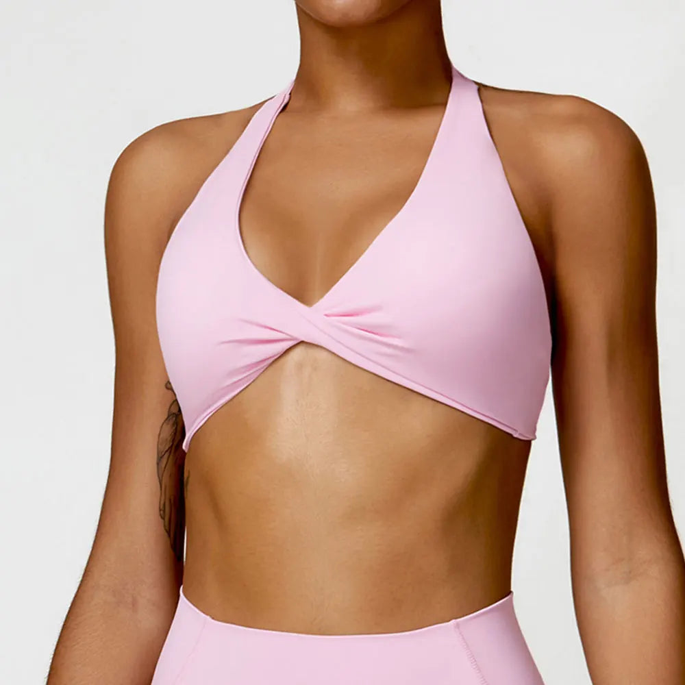 Women’s Breathable Push-Up Sports Bras with Triangle Cup Design
