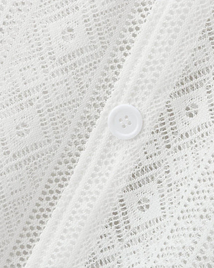 Men's Breathable Mesh See-Through Button-Down Shirt - Stylish & Lightweight Summer Top