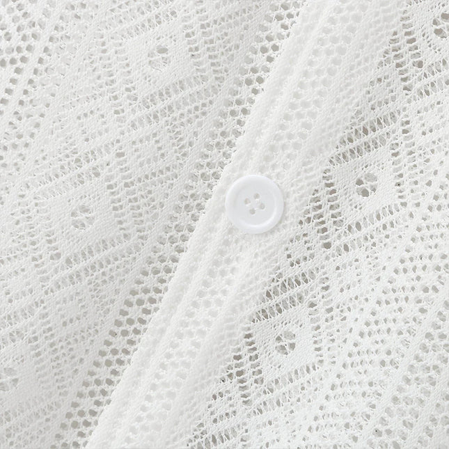 Men's Breathable Mesh See-Through Button-Down Shirt - Stylish & Lightweight Summer Top
