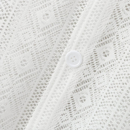 Men's Breathable Mesh See-Through Button-Down Shirt - Stylish & Lightweight Summer Top