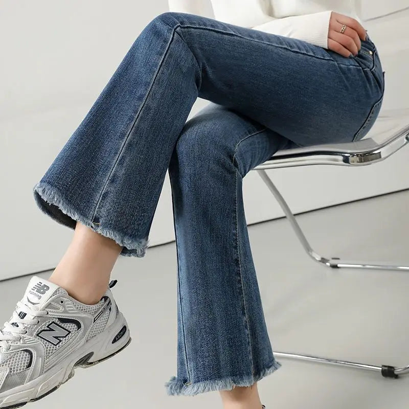 High Waist Flare Jeans for Women – Slim Fit & Trendy Retro Style