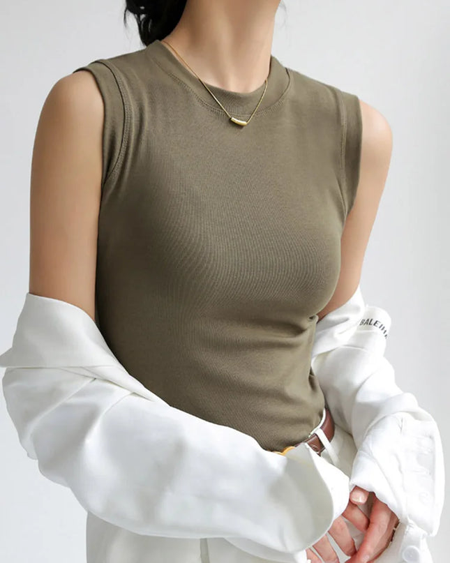 Women's Camisole Vest with Round Neck – Comfortable & Stylish Women's Tank Top