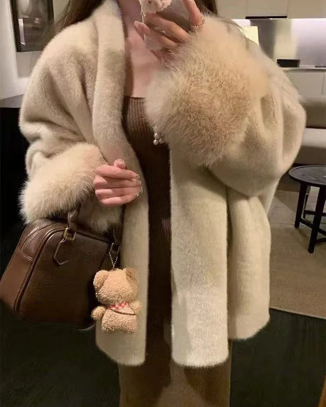 Faux Mink Fur Coat for Women - Loose, Fluffy, and Luxurious
