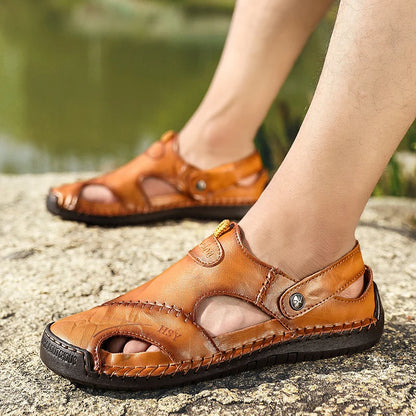 Classic Roman Sandals for Men in Faux Leather