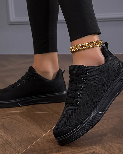 Women's Casual Mesh Lace-up Sneakers with Breathable Design
