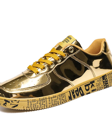Premium Glossy Lace-Up Sneakers for Men