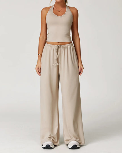Women's 2/3PCS Cropped Sweater Vest & Loose Sweatpants Set
