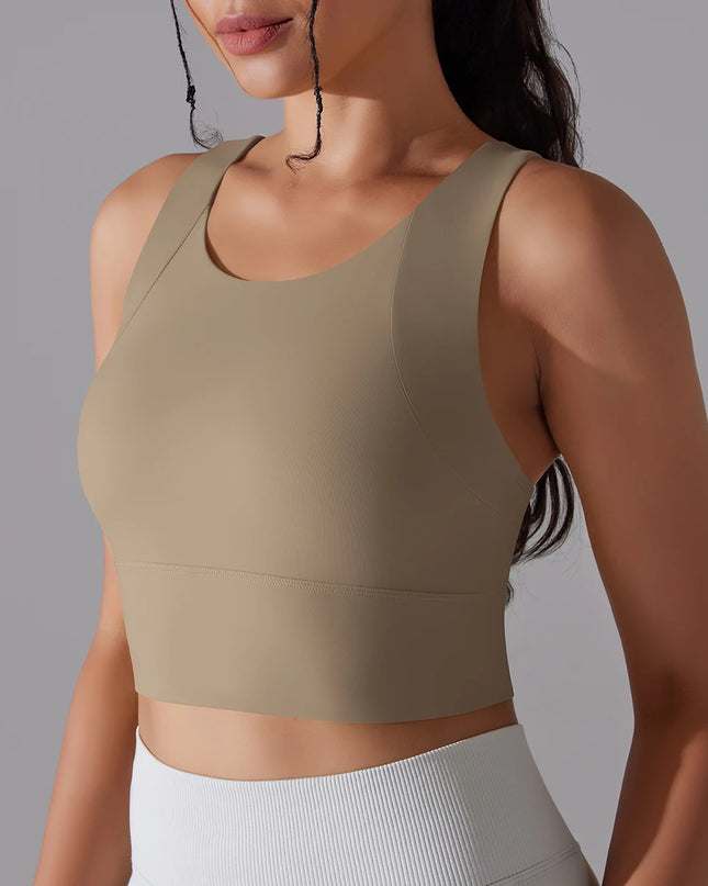 Nylon Women's Sports Bra - Stretchy Elastic Fitness Top - Various Colors
