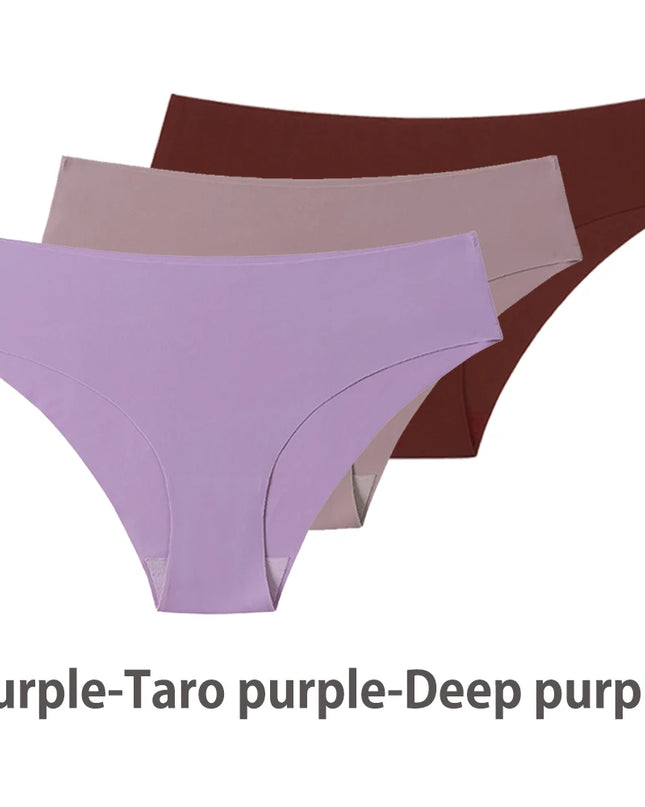 3-Pack Seamless Ice Silk T-Back Thongs for Women - Breathable Underwear