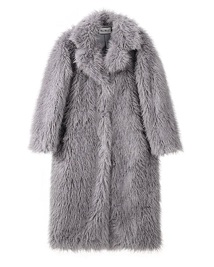 Women's Extra Long Faux Fur Overcoat