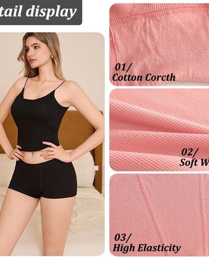 4-Pack Women's Cotton Lace Seamless Boxer Briefs