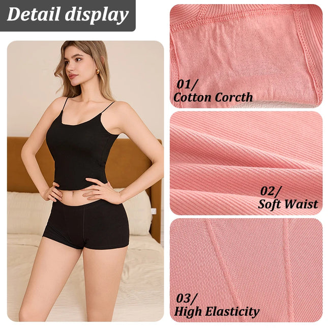 4-Pack Women's Cotton Lace Seamless Boxer Briefs