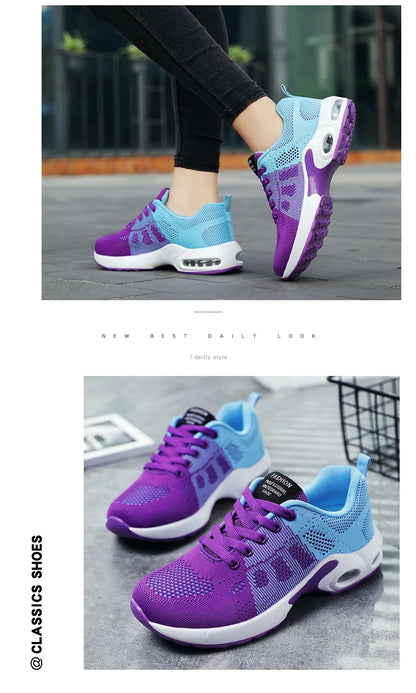 Women's Air Cushion Running Sneakers - Soft Bottom Active Wear