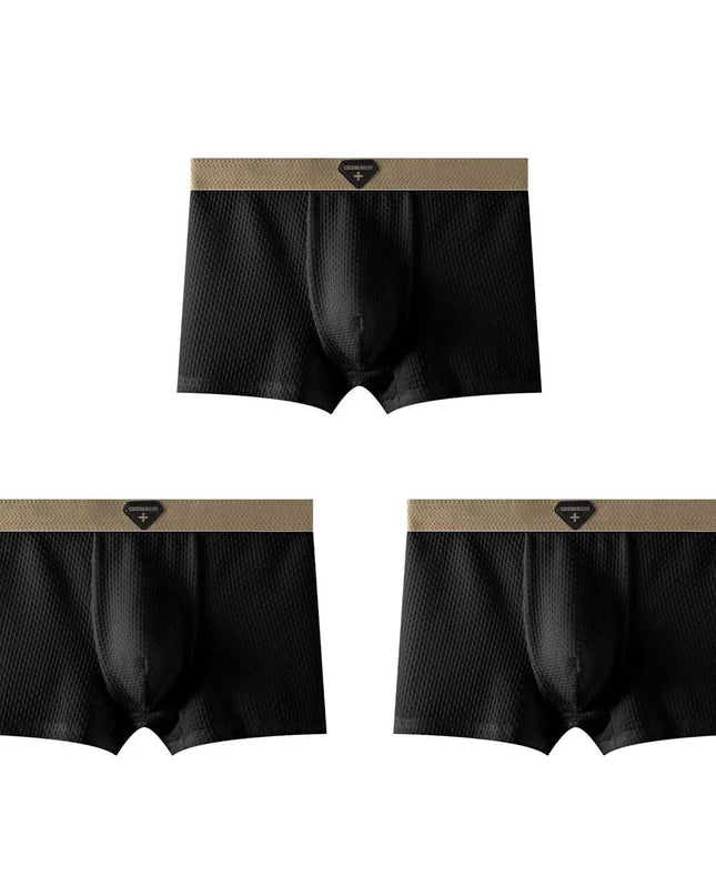 3-Pack Men's Ice Silk Boxers - Cool, Breathable, and Comfortable