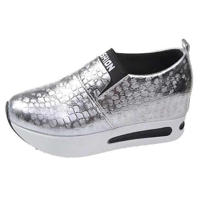 Casual Slip-On Platform Sneakers for Women – Non-Slip Thick Sole- Various Colors