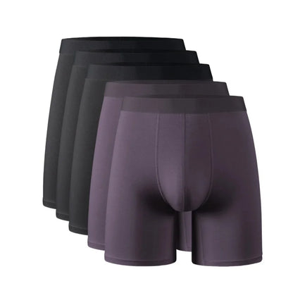 Men's Long Leg Boxer Briefs Multipack - 95% Bamboo Fiber & 5% Spandex