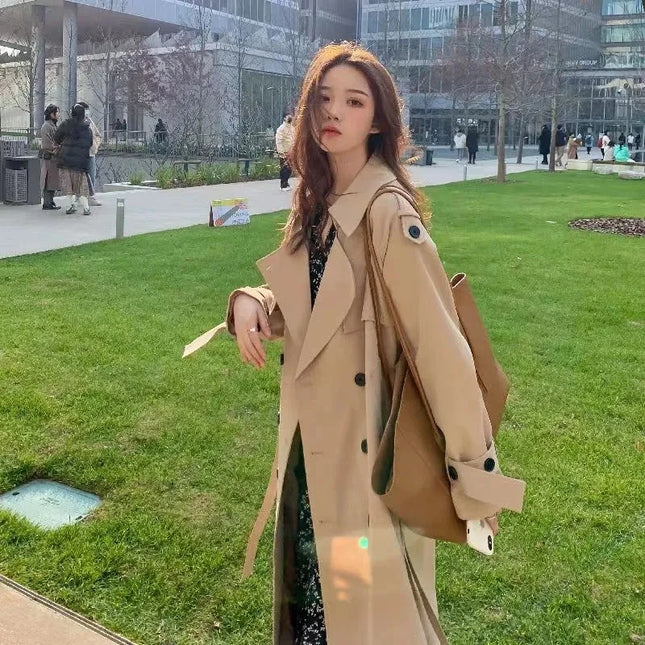 Women's Lace Trench Coat - Stylish Windbreaker Outerwear for Women