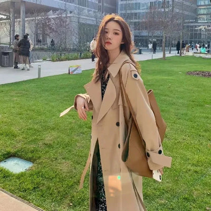 Women's Lace Trench Coat - Stylish Windbreaker Outerwear for Women
