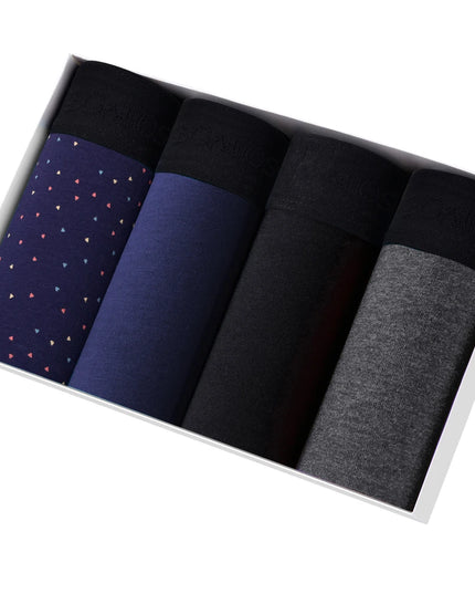 Men's Cotton Boxer Shorts - 4-Pack Comfortable Underwear for All-Day Wear