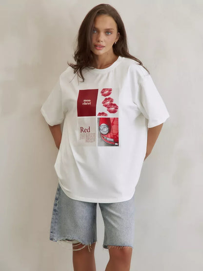 Women's Cotton Graphic Printed T-Shirt - Stylish & Comfortable Design