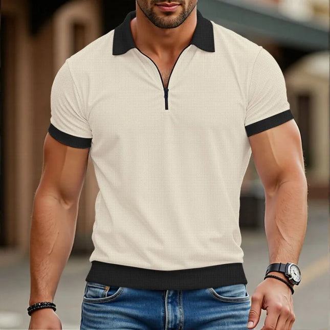 Men's Casual Fit Polo T-Shirt with Zipper