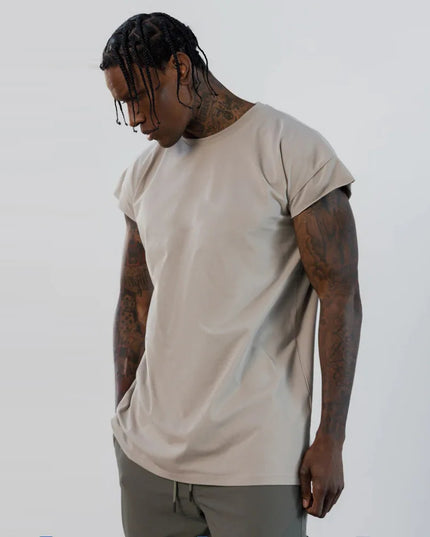 Men's Cap Sleeve Cut-Off Slim Fit T-Shirt