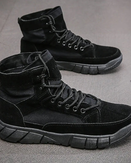 Men's Ankle Boots with Flat Thick Sole