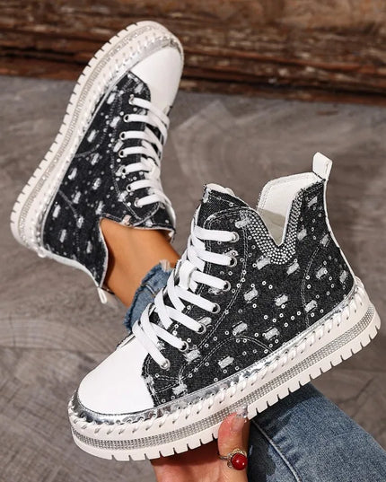 Women's Breathable High-Top Canvas Sneakers