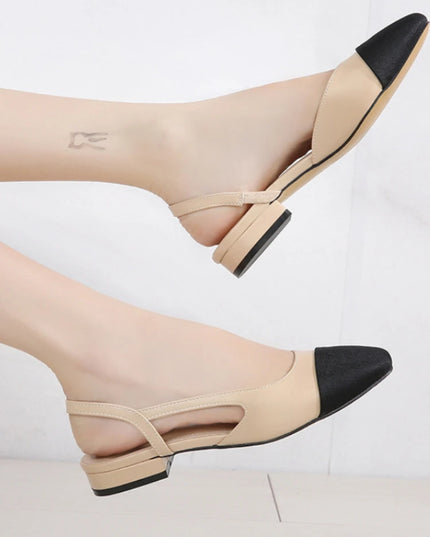 Women's Pointed Toe Sandals with Low Square Heels