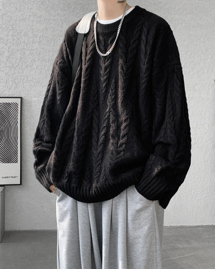 Men's Knit O-Neck Loose Casual Sweater
