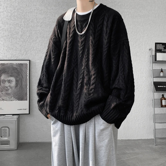 Men's Knit O-Neck Loose Casual Sweater