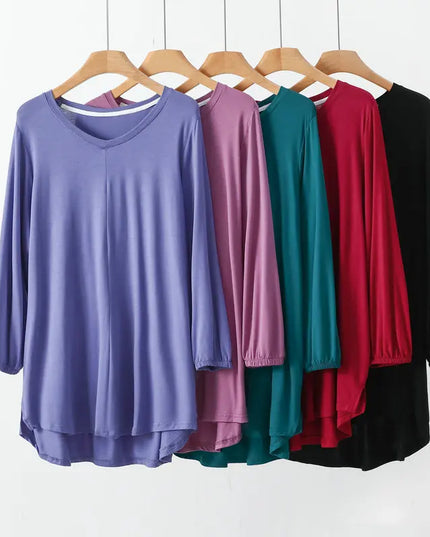 Women's V-Neck Loose Fit Tunic Top
